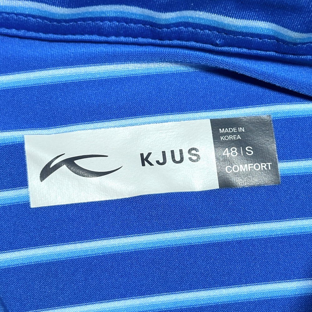 KJUS Soren Stripe Golf Polo Shirt Mens 48 Small Blue Performance Westmoreland CC - Picture 4 of 10